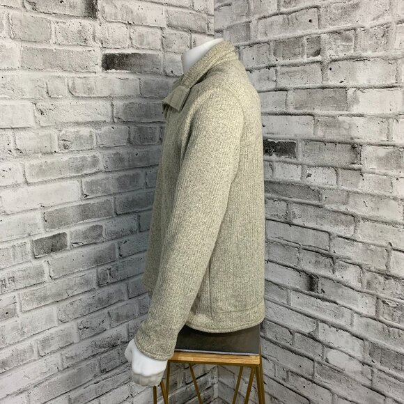 Field & Stream Sweater Henley Men L Grey Ribbed Chunky Knit Mock Neck 1/4 Button - Picture 6 of 11